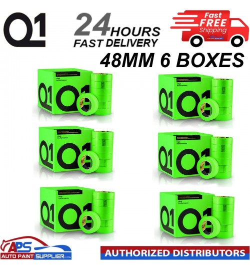 Q1 GREEN MASKING TAPE HIGH PERFORMACE - Box of 6" 48mm x 50m - FAST DELIVERY